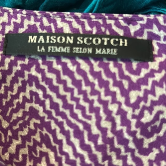 Maison Scotch SCOTCH AND SODA purple print ruffled blouse - Picture 6 of 6